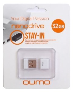 Накопитель USB 2 0 16GB QM16GUD NANO W Nano белый Qumo