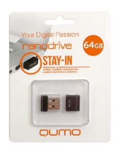 Накопитель USB 2 0 64GB QM64GUD NANO B Nano чёрный Qumo