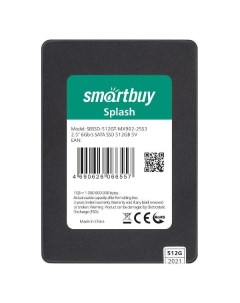 SSD накопитель Smartbuy Splash 512GB TLC SATA3 SBSSD 512GT MX902 25S3 Splash 512GB TLC SATA3 SBSSD 5