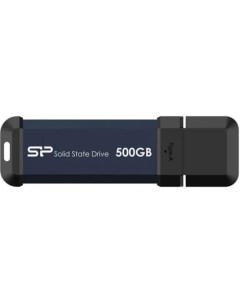 Внешний SSD диск 1 8 500 Gb USB 3 2 Gen 2 MS60 синий SP500GBUF3S60V1B Silicon power