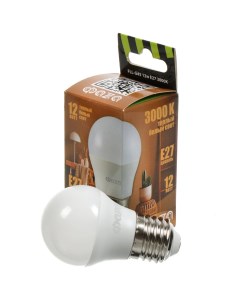 Лампа светодиодная E27 12 Вт 230 В 3000 К свет теплый белый FLL G45 Фаza