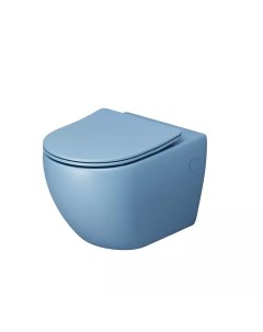 Унитаз подвесной Color голубой матовый с сиденьем микролифт Grossman