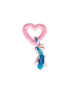 Игрушка для собак резиновая Сердце c веревками розовая 7х1 5см Бельгия Duvo+