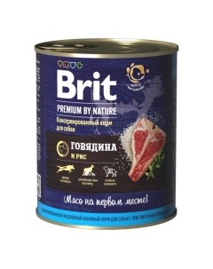 Premium by Nature Dog Adult Корм влаж говядина и рис д собак конс 850г Brit*