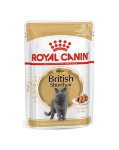British Shorthair Корм влаж кус в соусе д британских кошек пауч 85г Royal canin