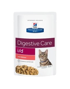 HILLS Diet I D Degestive Корм влаж диет лосось лечение заболеваний ЖКТ д кошек пауч 85г Hill`s
