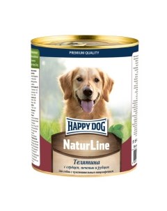 Natur Line Корм влаж телятина с сердцем печенью и рубцом кус в фарше д собак 970г Happy dog