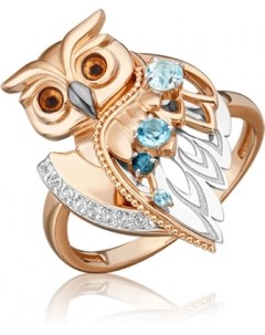 Кольцо с эмалью и топазами из комбинированного золота Platina jewelry