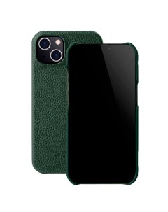 Кожаный чехол накладка Snap Cover для iPhone 15 темно зеленый Melkco