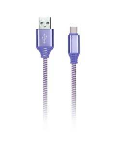 Кабель iK 3112NS USB2 0 A Type C в оплетке 2A output 1м фиолетовый Smartbuy