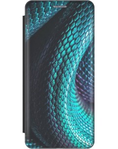 Чехол книжка на Huawei nova 11 c принтом Переливающаяся змея черный Gosso cases