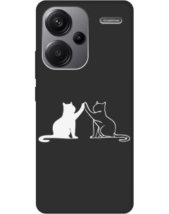 Матовый Soft Touch силиконовый чехол на Xiaomi Redmi Note 13 Pro Cats W черный Gosso cases