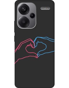 Матовый Soft Touch силиконовый чехол на Xiaomi Redmi Note 13 Pro Fall in Love черный Gosso cases