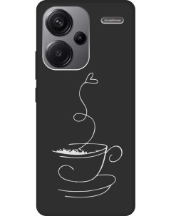 Матовый Soft Touch силиконовый чехол на Xiaomi Redmi Note 13 Pro Coffee Love W черный Gosso cases