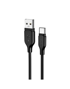 Дата кабель USB 3 0A для Type C BX42 силикон 1м Black повреждена упаковка Borofone