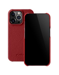 Кожаный чехол накладка Snap Cover для iPhone 15 Pro красный Melkco