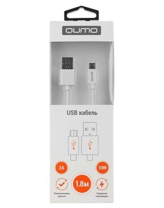 Кабель USB Micro USB 10W Chamelion PVC 2A 1 8белый Qumo