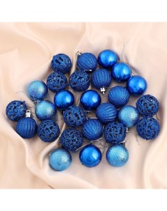 Набор шаров пластик d 4 см 35 шт Феерия синий Bazar