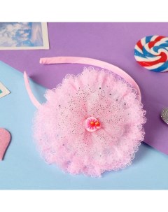 Ободок для волос Глорис клубнички на цветке 9 см розовый Nobrand