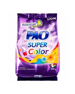 Стиральный порошок Pao Super Color антибактериальный для цветного белья 900 г Lion