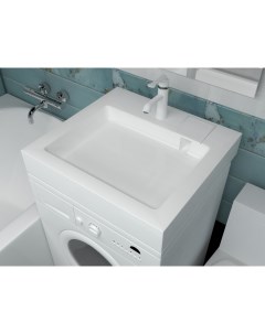 Раковина в ванную Стандарт 50 на стиральную машину белая 600x500 Aqua trends