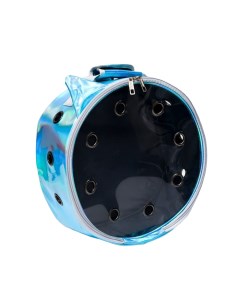 Рюкзак круглый для переноски животных прозрачный 26 см голубой Пижон