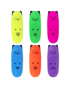 Набор текстовыделителей Kids Cute Cats Neon линия 1 5 мм мини 35 шт Brauberg