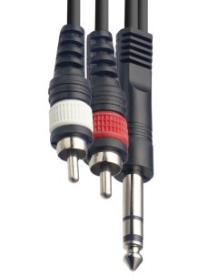 Аудио кабель FLC 27 3 стерео джек 1 4 2 x RCA 3 м Force