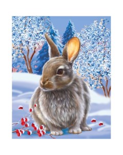 Картина по номерам Кролик на снегу 40х50 см Школа талантов