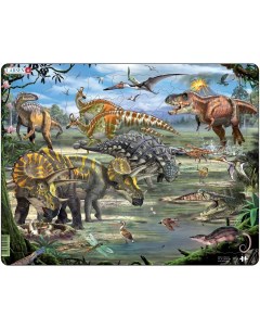 Пазл динозавр 65 деталей Larsen