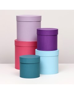 Набор шляпных коробок 5 в 1 пурпурный 23 х 23 15 х 15 см Nobrand