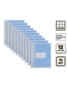 Комплект тетрадей из 10 штук 12 листов в клетку Calligrata