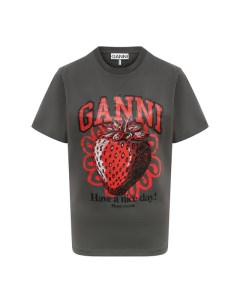 Хлопковая футболка Ganni