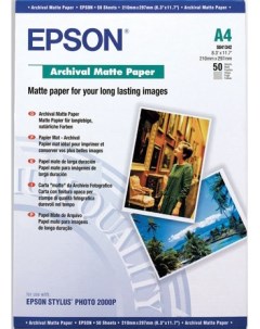 Фотобумага C13S041342 Матовая архивная бумага A4 50 листов 189 г м2 Epson