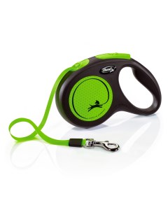 Рулетка Neon New для собак до 15 кг 5 м лента Зеленая Flexi