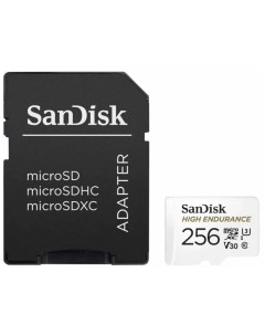 Карта памяти Micro SecureDigital 256Gb High Endurance microSDXC class 10 UHS 1 U3 V30 SDSQQNR 256G G Sandisk