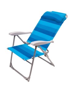 Кресло шезлонг складное металл 75х59х109 см 120 кг 8 положений спинки синее К2 С Nika