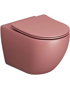 Унитаз подвесной Color безободковый с микролифтом розовый матовый Grossman