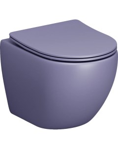 Унитаз подвесной Color безободковый с микролифтом фиолетовый матовый Grossman