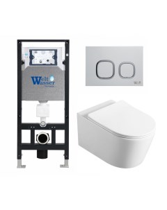 Комплект 3 в 1 инсталляция WW Amberg 506 10000005662 Унитаз Vincea Cute VT1 24 кнопка белая Weltwasser
