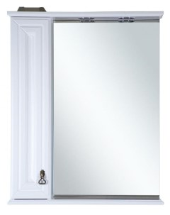 Зеркало шкаф Лувр 75 левый белый с подсветкой Misty