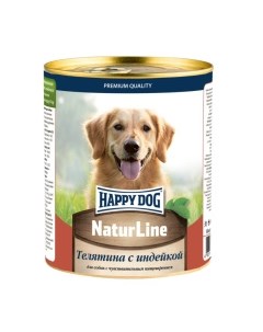 Natur Line Корм влаж телятина с индейкой кус в фарше д собак 970г Happy dog