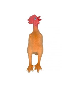 Игрушка для собак латексная с пищалкой Курица оранжевая 26см Бельгия Duvo+