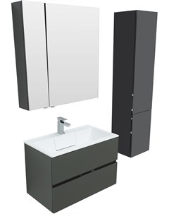 Мебель для ванной Алвита 80 см серый антрацит Aquanet