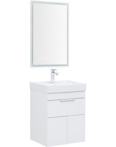 Мебель для ванной Ирис New 50 см белый глянец 1 ящик 2 дверцы Aquanet