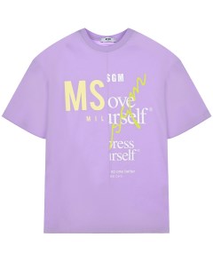 Фиолетовая футболка с лого Msgm