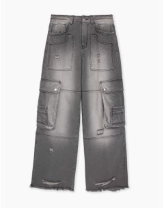 Джинсы Baggy с карманами карго и рваной отделкой Gloria jeans