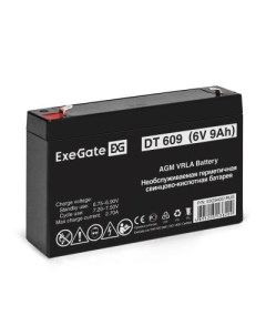 Аккумуляторная батарея DT 609 6V 9Ah клеммы F1 Exegate