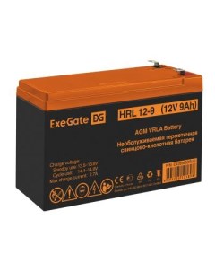 EX285659RUS Аккумуляторная батарея HRL 12 9 12V 9Ah 1234W клеммы F2 Exegate