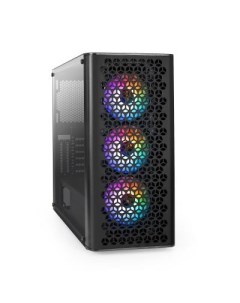 Корпус Miditower EVO 9202 ATX без БП с окном 1 USB 1 USB3 0 аудио 3 вент 12см с RGB подсветкой Exegate